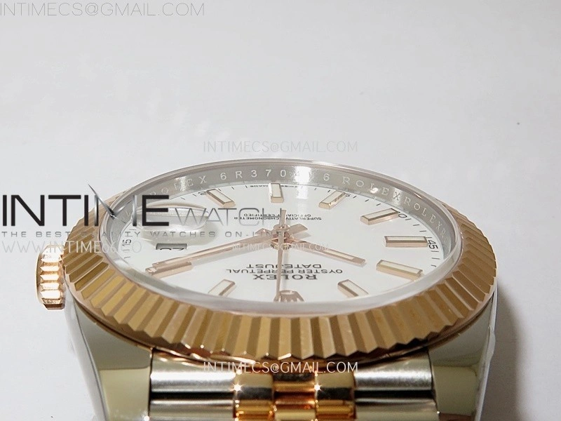 DateJust 41mm 126331 904 SS RG AR+F 1:1 White Dial Stick Markers On SS RG Jubilee Bracelet DD3235 V2