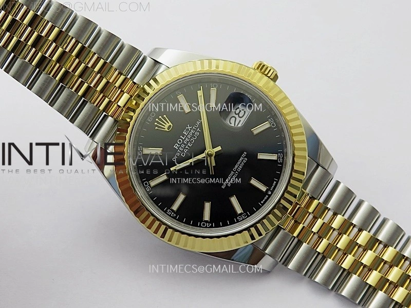 DateJust 41mm 126333 904 SS YG AR+F 1:1 Black Dial Stick Markers On SS YG Jubilee Bracelet DD3235 V2