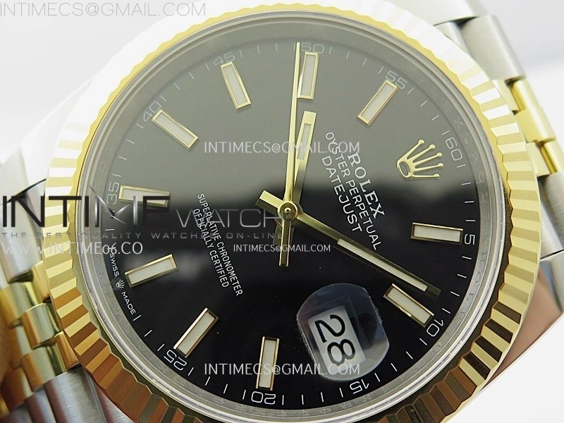 DateJust 41mm 126333 904 SS YG AR+F 1:1 Black Dial Stick Markers On SS YG Jubilee Bracelet DD3235 V2