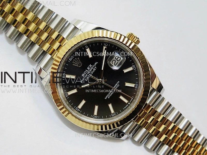 DateJust 41mm 126333 904 SS YG AR+F 1:1 Black Dial Stick Markers On SS YG Jubilee Bracelet DD3235 V2