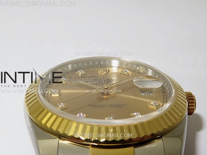 DateJust 41mm 126333 904 SS YG AR+F 1:1 Gold Dial Diamond Markers On SS YG Oyster Bracelet DD3235 V2