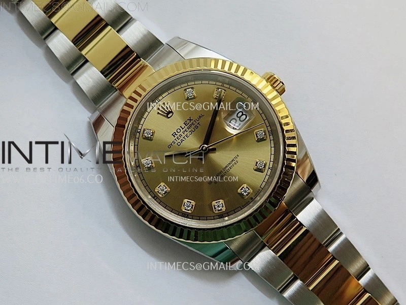 DateJust 41mm 126333 904 SS YG AR+F 1:1 Gold Dial Diamond Markers On SS YG Oyster Bracelet DD3235 V2