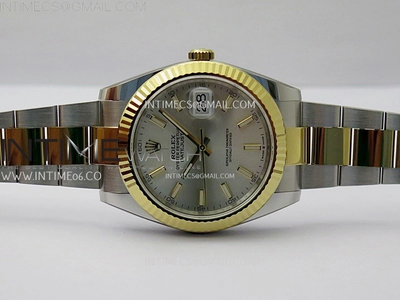 DateJust 41mm 126333 904 SS YG AR+F 1:1 Silver Dial Stick Markers On SS YG Oyster Bracelet DD3235 V2