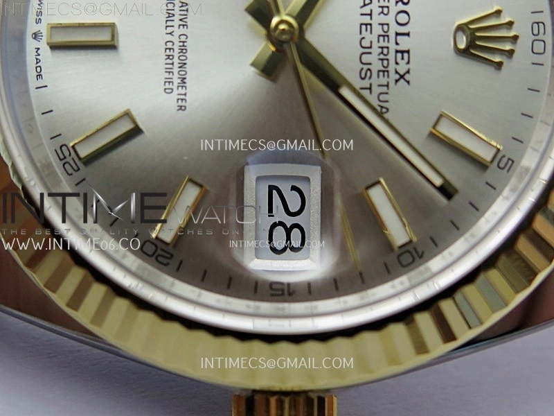 DateJust 41mm 126333 904 SS YG AR+F 1:1 Silver Dial Stick Markers On SS YG Oyster Bracelet DD3235 V2