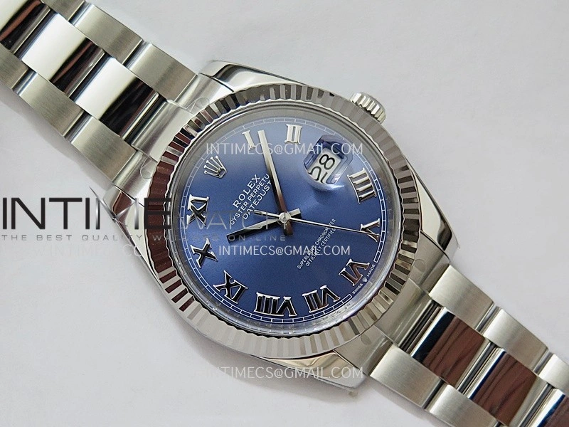 DateJust 41 126334 904L SS VF 1:1 Best Edition Blue Dial Roman Marker On Oyster Bracelet DD3235