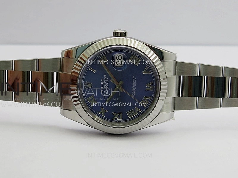 DateJust 41 126334 904L SS VF 1:1 Best Edition Blue Dial Roman Marker On Oyster Bracelet DD3235
