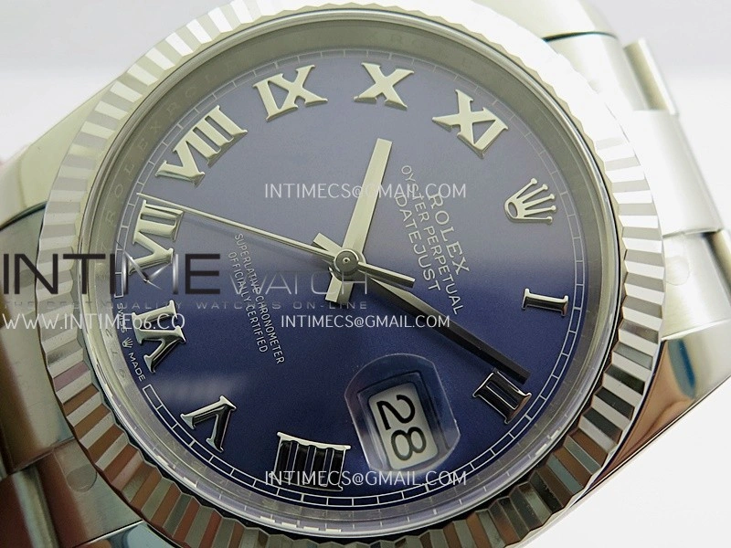 DateJust 41 126334 904L SS VF 1:1 Best Edition Blue Dial Roman Marker On Oyster Bracelet DD3235