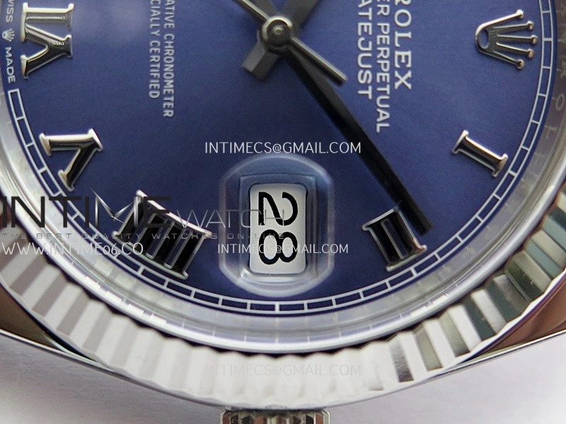 DateJust 41 126334 904L SS VF 1:1 Best Edition Blue Dial Roman Marker On Oyster Bracelet DD3235