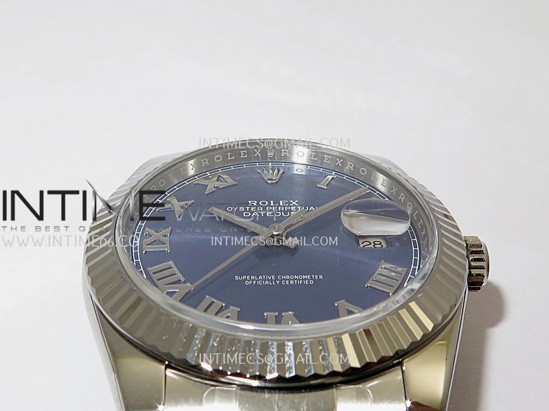 DateJust 41 126334 904L SS VF 1:1 Best Edition Blue Dial Roman Marker On Oyster Bracelet DD3235