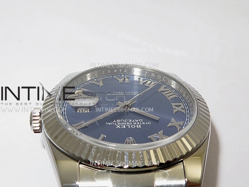 DateJust 41 126334 904L SS VF 1:1 Best Edition Blue Dial Roman Marker On Oyster Bracelet DD3235