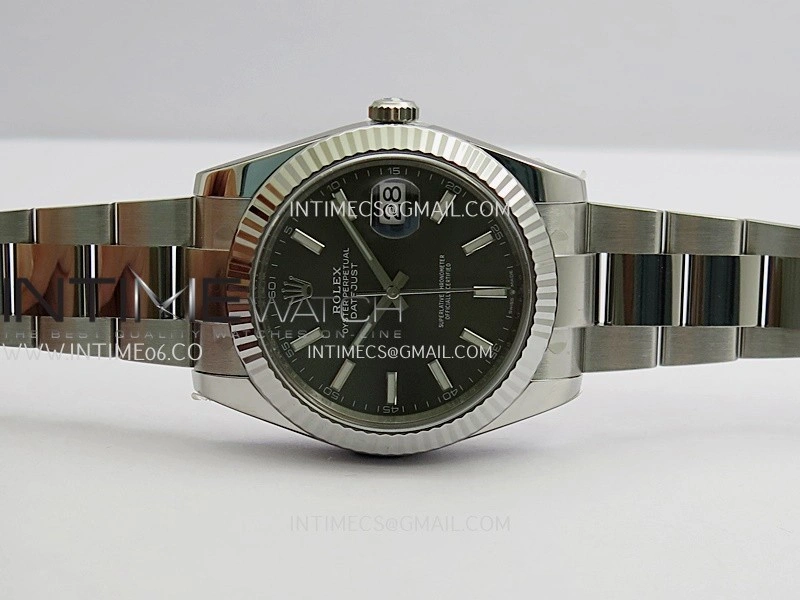 DateJust 41 126334 904L SS VF 1:1 Best Edition Gray Dial Stick Marker On Oyster Bracelet DD3235