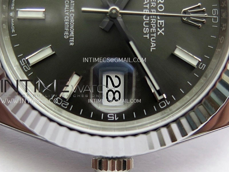 DateJust 41 126334 904L SS VF 1:1 Best Edition Gray Dial Stick Marker On Oyster Bracelet DD3235