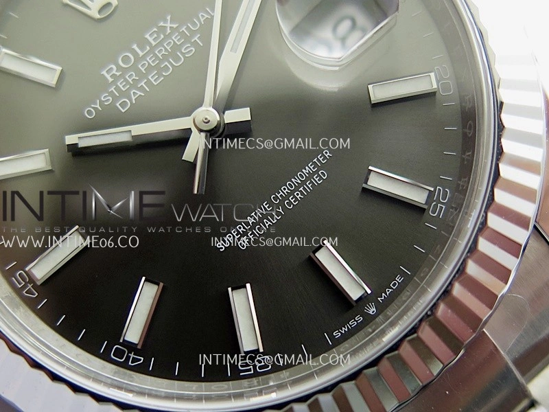 DateJust 41 126334 904L SS VF 1:1 Best Edition Gray Dial Stick Marker On Oyster Bracelet DD3235