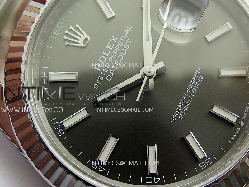 DateJust 41 126334 904L SS VF 1:1 Best Edition Gray Dial Stick Marker On Oyster Bracelet DD3235