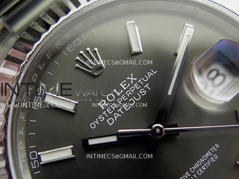 DateJust 41 126334 904L SS VF 1:1 Best Edition Gray Dial Stick Marker On Oyster Bracelet DD3235