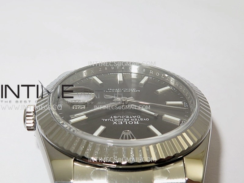 DateJust 41 126334 904L SS VF 1:1 Best Edition Gray Dial Stick Marker On Oyster Bracelet DD3235
