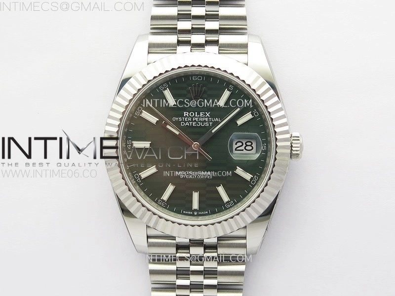 DateJust 41 126334 904L Steel NTF 1:1 Best Edition Green Fluted Dial on Jubilee Bracelet VR3235