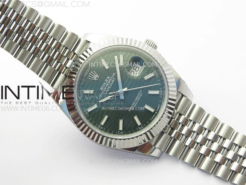 DateJust 41 126334 904L Steel NTF 1:1 Best Edition Green Fluted Dial on Jubilee Bracelet VR3235