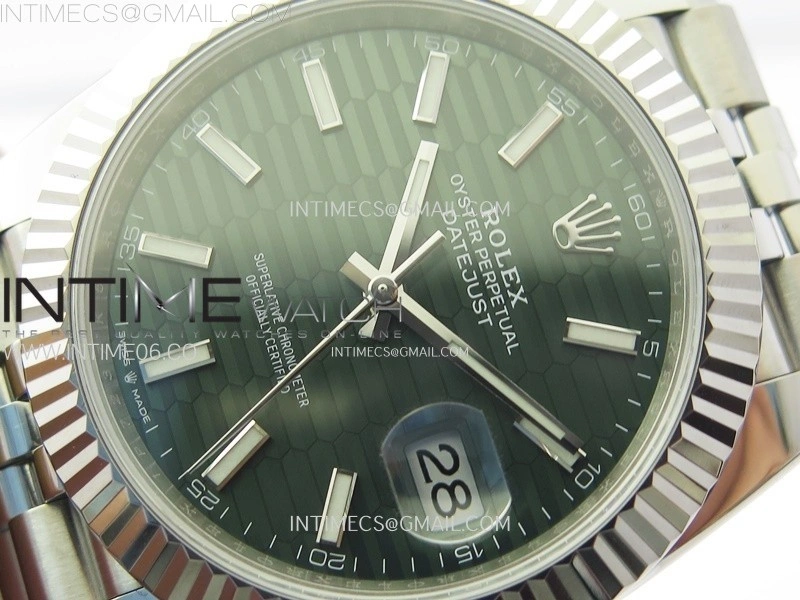 DateJust 41 126334 904L Steel NTF 1:1 Best Edition Green Fluted Dial on Jubilee Bracelet VR3235