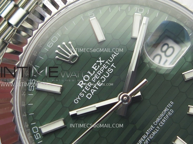DateJust 41 126334 904L Steel NTF 1:1 Best Edition Green Fluted Dial on Jubilee Bracelet VR3235