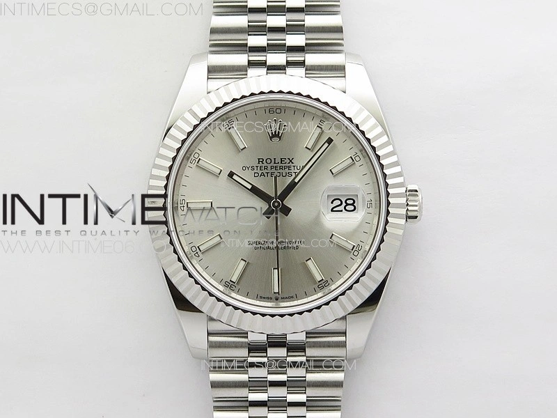 DateJust 41 126334 NTF 1:1 Best Edition 904L Steel Silver Stick Dial on Jubilee Bracelet VR3235