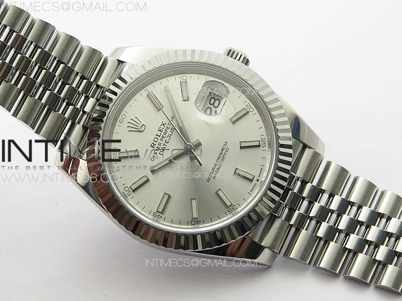 DateJust 41 126334 NTF 1:1 Best Edition 904L Steel Silver Stick Dial on Jubilee Bracelet VR3235