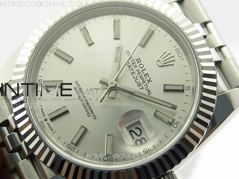 DateJust 41 126334 NTF 1:1 Best Edition 904L Steel Silver Stick Dial on Jubilee Bracelet VR3235