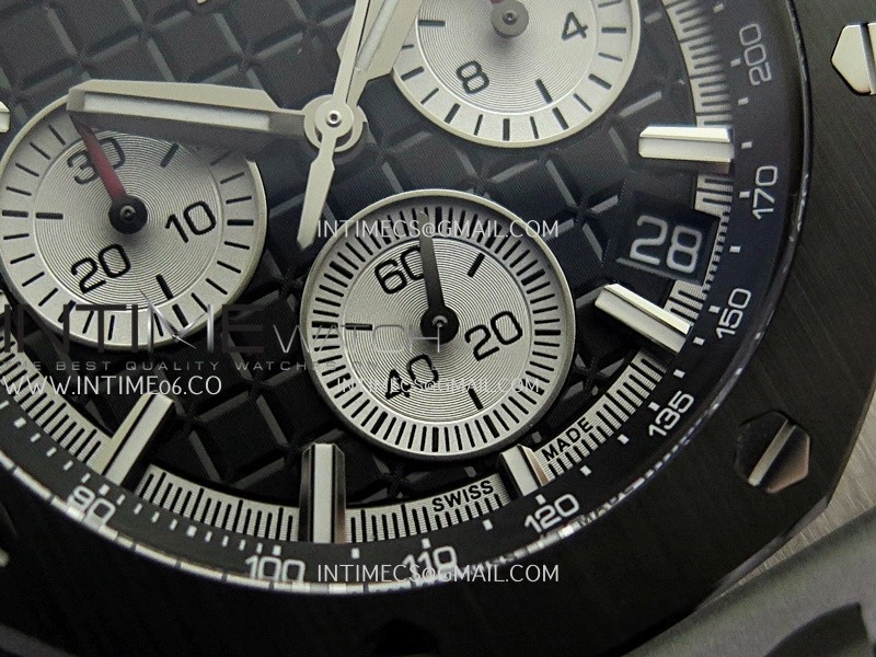 Royal Oak Offshore 43mm 26420 Ceramic Bezel SS DDF 1:1 Black Dial On Black Rubber Strap DD4401 Super Clone