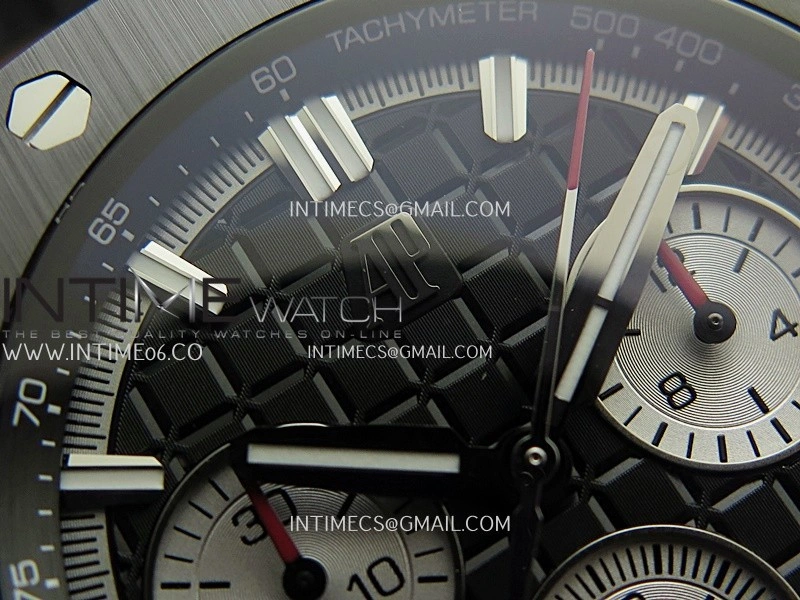 Royal Oak Offshore 43mm 26420 Ceramic Bezel SS DDF 1:1 Black Dial On Black Rubber Strap DD4401 Super Clone