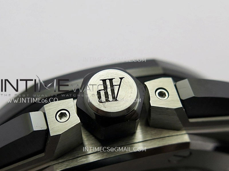 Royal Oak Offshore 43mm 26420 Ceramic Bezel SS DDF 1:1 Black Dial On Black Rubber Strap DD4401 Super Clone