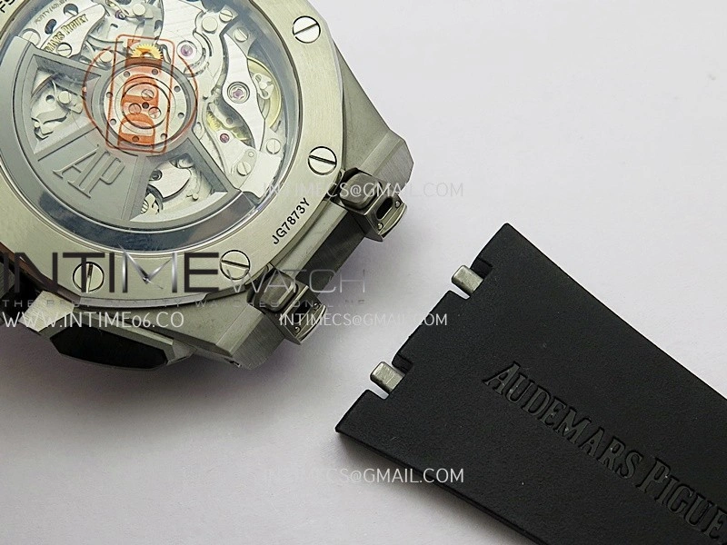 Royal Oak Offshore 43mm 26420 Ceramic Bezel SS DDF 1:1 Black Dial On Black Rubber Strap DD4401 Super Clone