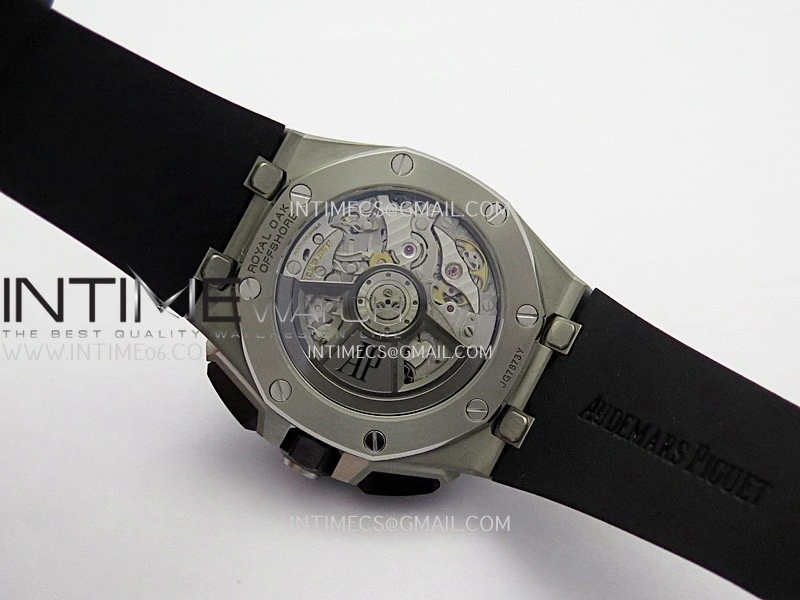 Royal Oak Offshore 43mm 26420 Ceramic Bezel SS DDF 1:1 Black Dial On Black Rubber Strap DD4401 Super Clone