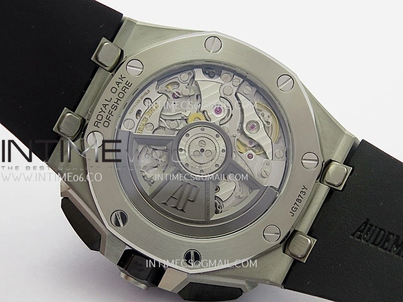 Royal Oak Offshore 43mm 26420 Ceramic Bezel SS DDF 1:1 Black Dial On Black Rubber Strap DD4401 Super Clone