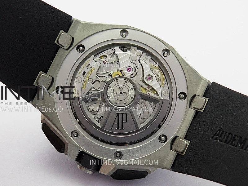 Royal Oak Offshore 43mm 26420 Ceramic Bezel SS DDF 1:1 Black Dial On Black Rubber Strap DD4401 Super Clone