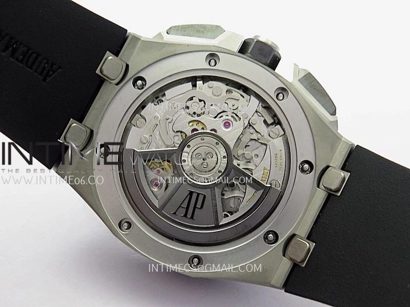 Royal Oak Offshore 43mm 26420 Ceramic Bezel SS DDF 1:1 Black Dial On Black Rubber Strap DD4401 Super Clone