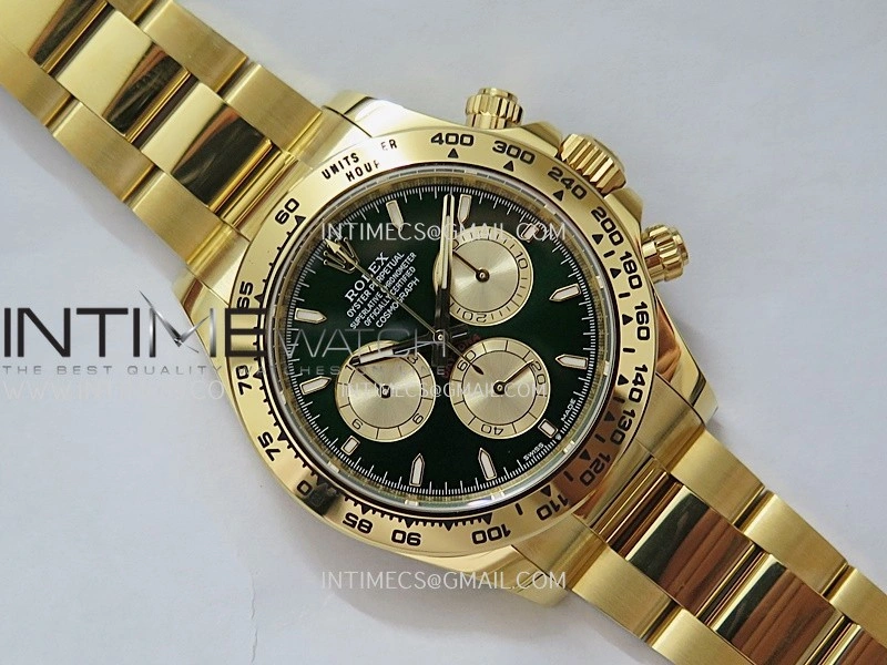 Daytona 126508 YG APSF 1:1 Best Edition Green Dial Stick Markers On 904L YG Bracelet SH4131