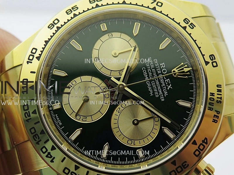 Daytona 126508 YG APSF 1:1 Best Edition Green Dial Stick Markers On 904L YG Bracelet SH4131