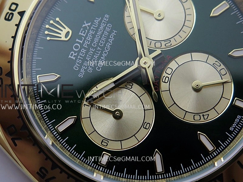 Daytona 126508 YG APSF 1:1 Best Edition Green Dial Stick Markers On 904L YG Bracelet SH4131