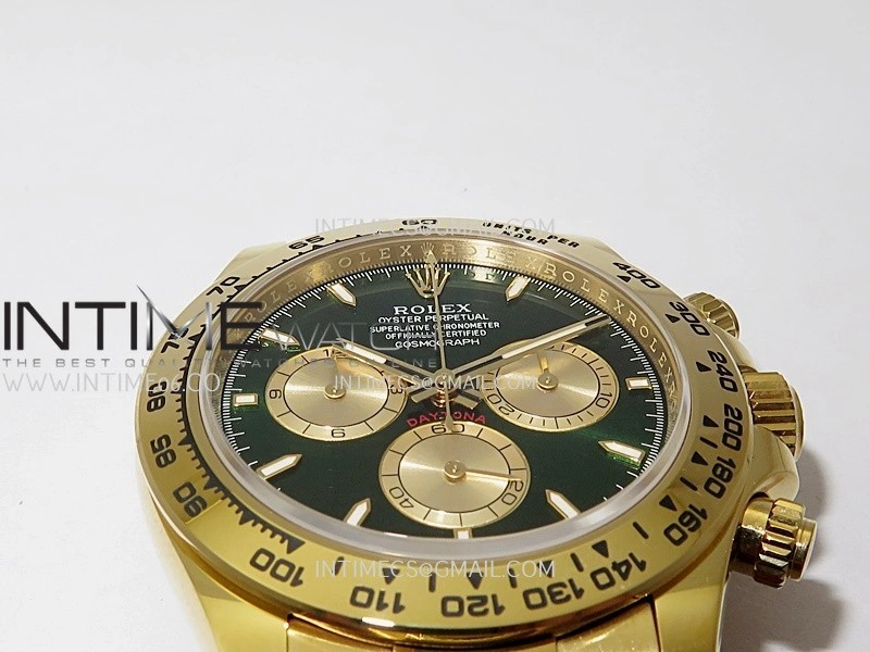 Daytona 126508 YG APSF 1:1 Best Edition Green Dial Stick Markers On 904L YG Bracelet SH4131