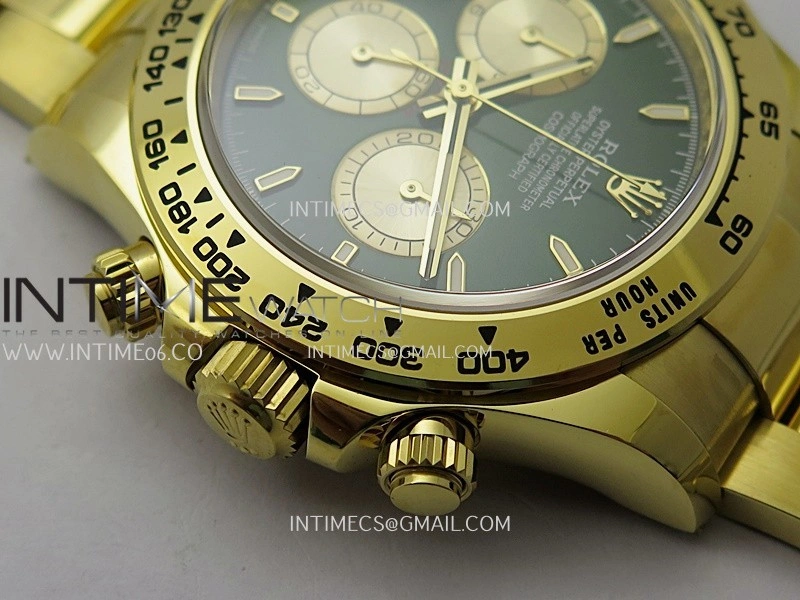 Daytona 126508 YG APSF 1:1 Best Edition Green Dial Stick Markers On 904L YG Bracelet SH4131