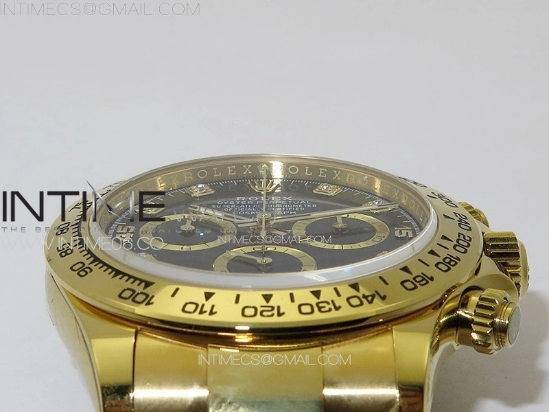 Daytona 116508 YG BTF 1:1 Best Edition 904L SS Case and Bracelet Black Diamonds Dial SA4130