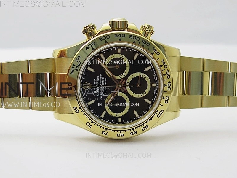 Daytona 126509 904L YG QF Best Edition Black Dial Black Subdial On 904L YG Bracelet SA4131