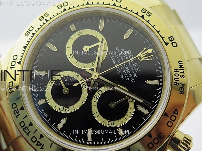 Daytona 126509 904L YG QF Best Edition Black Dial Black Subdial On 904L YG Bracelet SA4131
