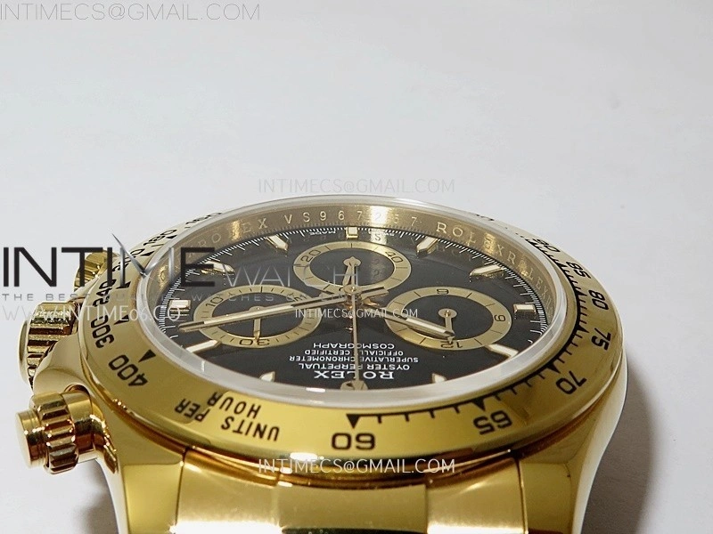 Daytona 126509 904L YG QF Best Edition Black Dial Black Subdial On 904L YG Bracelet SA4131