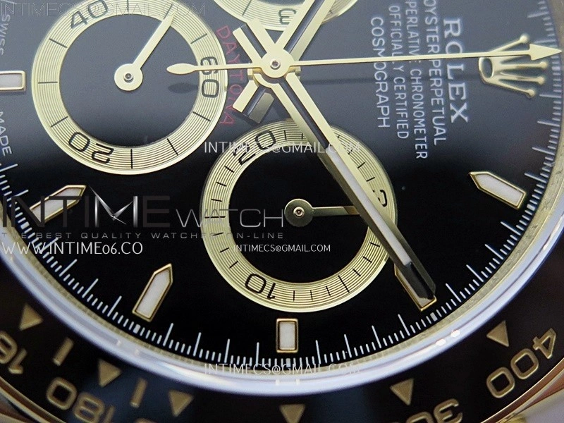 Daytona 126518 904L YG QF Best Edition Black Dial Black Subdial on Oysterflex Strap SA4131