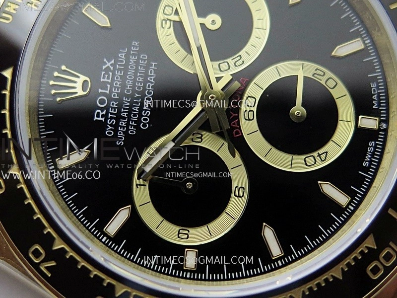 Daytona 126518 904L YG QF Best Edition Black Dial Black Subdial on Oysterflex Strap SA4131