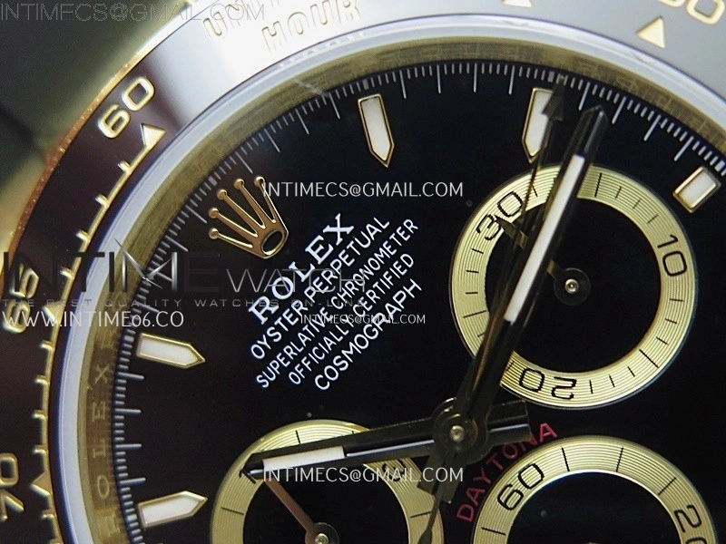 Daytona 126518 904L YG QF Best Edition Black Dial Black Subdial on Oysterflex Strap SA4131