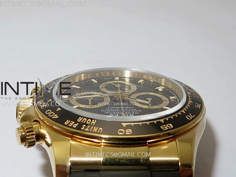 Daytona 126518 904L YG QF Best Edition Black Dial Black Subdial on Oysterflex Strap SA4131
