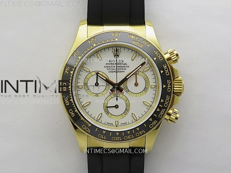 Daytona 126518 904L YG QF Best Edition White Dial White Subdial on Oysterflex Strap SA4131