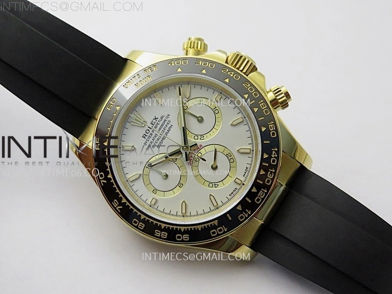 Daytona 126518 904L YG QF Best Edition White Dial White Subdial on Oysterflex Strap SA4131